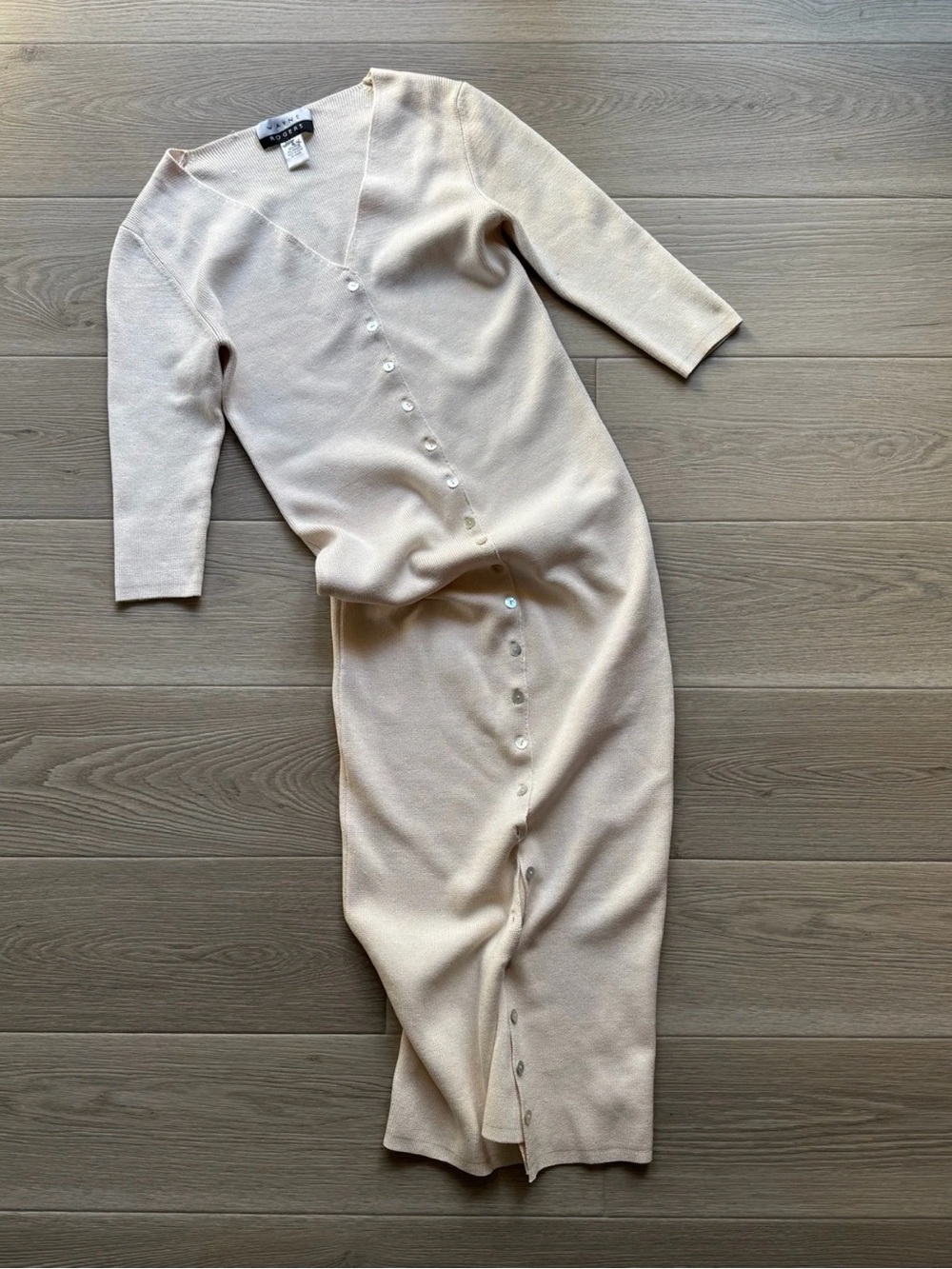 Wayne Roger Vintage Cream Silk Dress